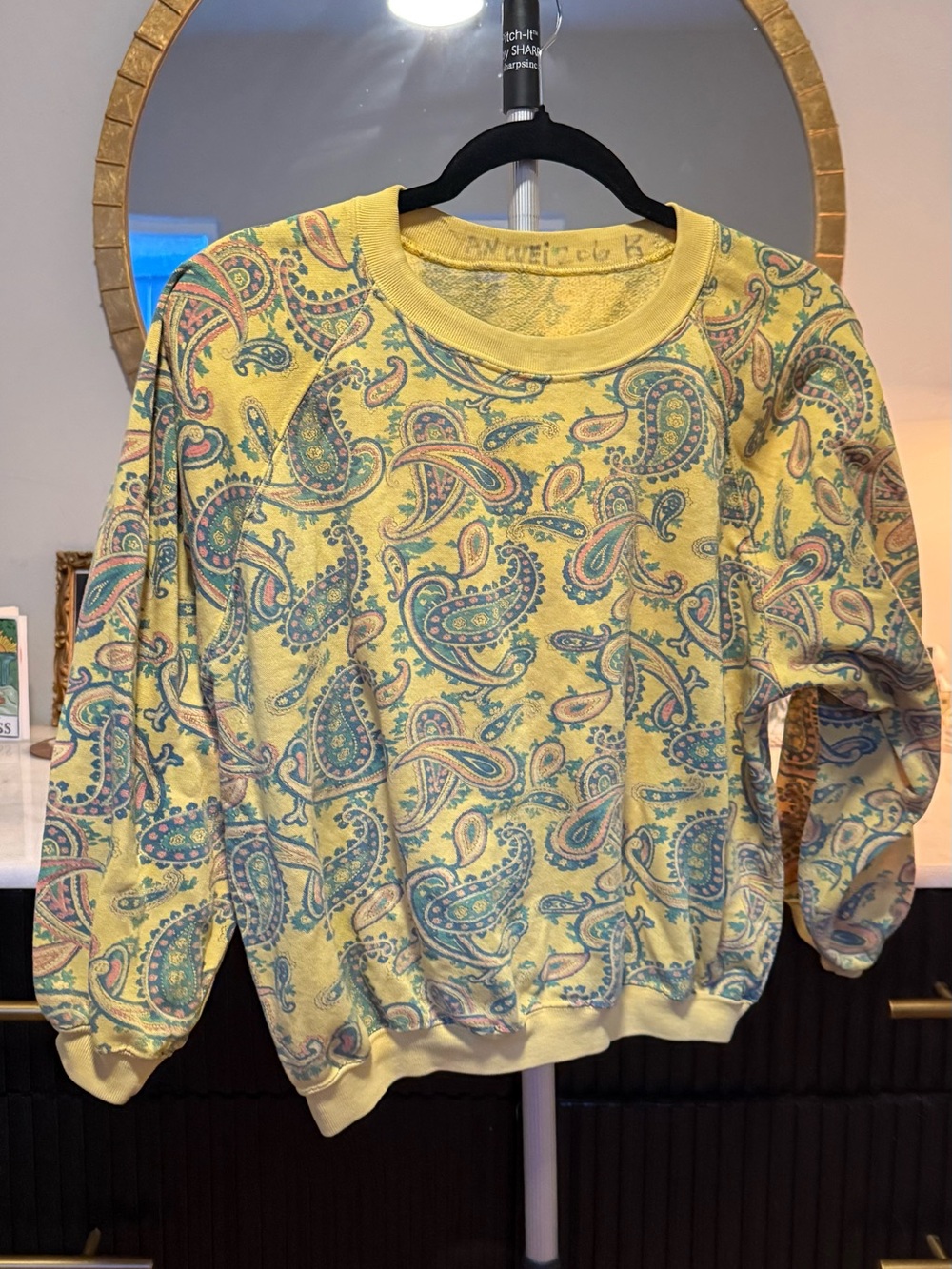 Vintage Yellow Paisley Sweatshirt